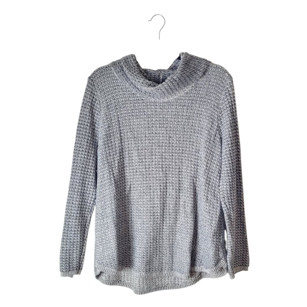 Eight Eight Eight Gray Waffle Knit Pullover Sweater